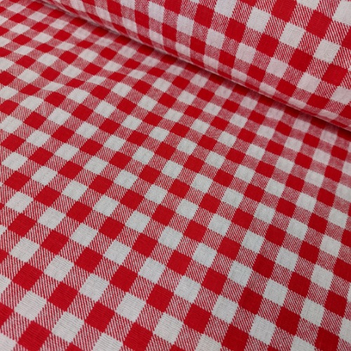 پارچه نخ پنبه زنبوری چهار خونه قرمز ( Z14 )