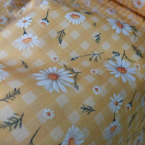 پارچه فلامنت گلدار زمینه خردلی ( ph2)