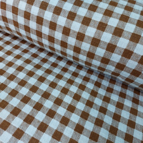 پارچه نخ پنبه زنبوری چهار خونه قهوه ای ( Z16 )